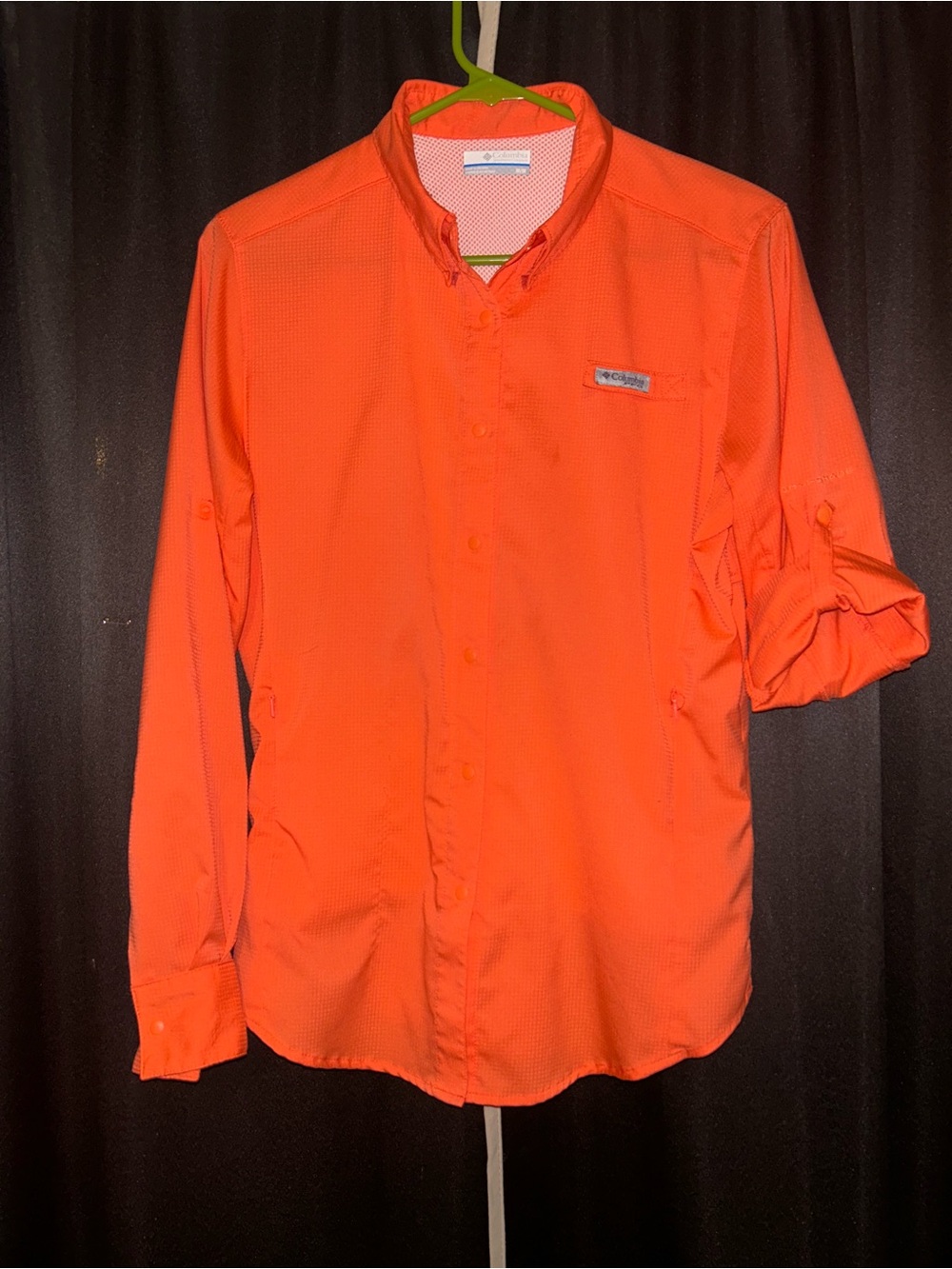 Columbia Orange women’s Performance snap Shirt w/ pockets
